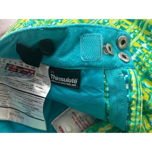 Spyder Girls Vixen Tailored Pants, Size 8, Harmony Bluebird Print - Picture 10 of 12